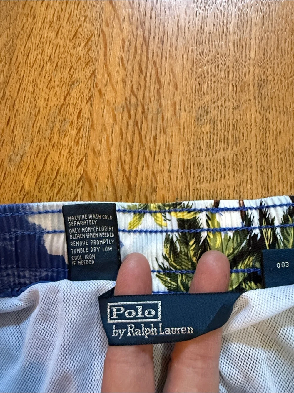 VTG Polo Ralph Lauren Shorts Mens Blue Hawaiian Beach Print Boardshort Swim